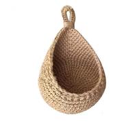 Xiuganpo Boho Hanging Fruit Basket with Natural Jute Weave, Teardrop