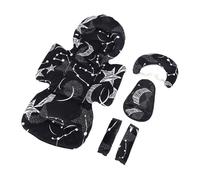 Xiuganpo Breathable Soft Polyester Baby Stroller Cooling Pad, Infant Carseat Insert, Crib Changing Table Pad with Removable Cover & Waist Head Support, Ideal for Year Round Use (Black)