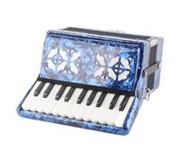 Xiuganpo Bright Color Accordion, 22 Keys, 8 Bass, Piano Keyboard Instrument for Stage Performances, Professional Accordion for Beginners - Blue