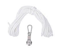 Xiuganpo Cable Pulley Wheel with Dual Bearings 250kg Capacity | Rope Pulley, Stainless Steel Cable Pulley Block with 10m Rope, Smooth Rotation Traction Block for Lifting, Garages, Pets
