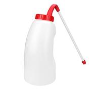 Xiuganpo Calf Feeding Bottle, 4L Large Capacity Self Adjusting Valve Calf Milk Feeder, Ergonomic Food Grade PE Bottle with Stomach Tube for Calves Milk or Medications