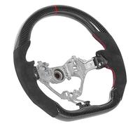 Xiuganpo Carbon Fiber Racing Steering Wheel with Suede Hand Grips Red Stitching Fit for 2017-2020, 12 O-Clock Ring, Flat Bottom D-Type Racing Design, Fit for Enthusiasts