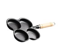 Xiuganpo Cast Iron Egg Pan 4 Hole Nonstick Skillet, No Coating Frying Pan for Eggs Pancakes, 4 Cup Multi Hole Cookware for Induction Gas Stove, Durable Breakfast for Sautéing Boiling
