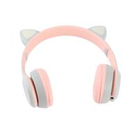 Xiuganpo Cat Ear Bluetooth Headphones, Retractable Noise Cancelling Wireless Over Ear Headphones with LED Lights, Kids Bluetooth Support External Memory Card for Kids Adults