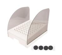 Xiuganpo Cat Litter Box Ramp, Adjustable Height Step Mat with Filter, Non Slip Elevated Litter Box Step Ramps Catcher with Drawer Baffles, for Kitten and Elderly Cats, 30 X 24cm (White)