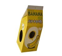 Xiuganpo Cat Milk Box House Durable Corrugated Design Multi-Purpose Bed for Cats and Kittens 1 Piece (Banana Milk)