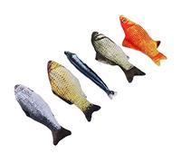 Xiuganpo Cat Toy Fish Set Realistic Plush for Biting Chewing and Kicking Interactive Play for Cats 5 Pieces