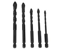 Xiuganpo Cemented Carbide Masonry Drill Bits, 5PCS 1/4in Hex Shank (A Set)