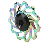 Xiuganpo Ceramic Bearing Wheel Spins Smoothly for Stable Winding, CNC Machined Aluminum Alloy Rear Pulley Guide Roller - Compatible with 8/9/10/11 Speed Transmission Systems (Colorful)