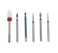 Xiuganpo Ceramic Nail Drill Bit High Strength Tungsten Ceramic Cuticle Remover Bits for Gel Polish Removal Drill Bit for Nail Artists 6pcs