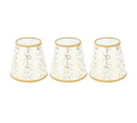 Xiuganpo Clamp/Holder On Cloth Lampshade High Light Transmission for E14 Bulb Chandelier Table Lamp 3pcs for Hotel Club Hall Library (Gold)