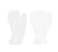 Xiuganpo Clear Quartz Healing Angel Figurine with Elegant Craftsmanship for Home Decor, Nature Stone Carved Angel Figurine for Family and Friends Gift, 1.5 Inch Transparent for Peaceful Atmosphere