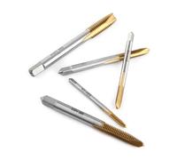 Xiuganpo Coated HSS Thread Tap Set Efficient Forward Chip Ejection for Various Threads M3-M8 5pcs for Thread Tapping Tool Kit