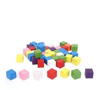 Xiuganpo Colored Block Set for Children, 2 Sets 50Pcs Pine Wood Geometry Enlightenment Early Education Toy, 15mm 20mm 25mm Colorful Building Blocks with Multiple Colors, Hand Eye (15mm 50 pcs)