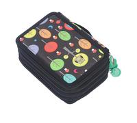 Xiuganpo Colorful Pencil Holder, Large Capacity Portable Pencil Case for Artists, Cartoon PU Leather Bag (4 Layers 72 Holes)