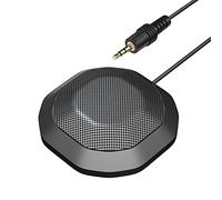 Xiuganpo Computer Microphone 360° Omnidirectional High Sensitivity for Online Meetings and Gaming, Mini Portable USB Microphone, Black, Suitable for Laptop (3.5mm Plug)