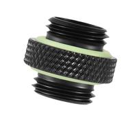 Xiuganpo Computer Water Cooling System Adapter G1/4 Thread Connector for Gamers 2pcs Black Metal (Mini Silk Short Style)