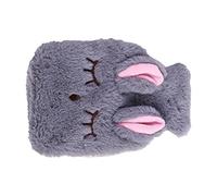 Xiuganpo Cute Rabbit Pattern Hot Water Bottle with Plush Cover, Explosion Proof for Muscle Soreness and Cramps, for Neck Hands Feet Abdomen, PVC Material (Gray)