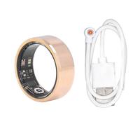 Xiuganpo Daily Smart Ring, Sleep Tracking Wearable, Heart Rate Fitness Tracker, Gold BT Sleep Fitness Tracker IP68 Water Resistant Pedometer Smart Health Ring Reinvent A Healthy Life
