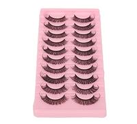 Xiuganpo DD Curl False Eyelashes Kit Premium Wispy Fluffy 3D Reusable Fake Eye Lashes for Makeup, Set of 10 Pairs for Glamorous Looks (DH06-5)