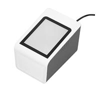 Xiuganpo Desktop Barcode Scanner Hands Free USB Wired QR Code Reader for PC POS Machine, Plug And Play for Fast Payment, White + Gray ABS Material