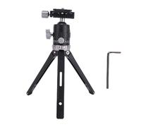 Xiuganpo Desktop Tripod, Ultra Portable 12.8oz Collapsible 8.9in Ball Head Tripod, Compact Tabletop with 360 Degree Rotating Base Dual Angle Support 35 70 Degrees 2 Stage Height (Gray)