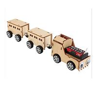Xiuganpo DIY Wooden Electric Train Building Kit, Science Experiment Toy