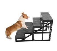Xiuganpo Dog Stairs for Bed, 23.62 X 15.75 X 13.78in Adjustable Heights, 4 Steps DogSteps for High Bed, Pet Steps for Small Dogs and Cats, Non Slip Balanced Pet Ramp Indoor