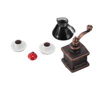 Xiuganpo Dollhouse Miniature Coffee Maker Set 3 Units Delicate Imitation Design for 1:12 Dollhouse Decor Alloy and Plastic