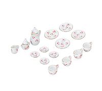 Xiuganpo Dollhouse Tea Set Mini Ceramic 15 Pcs Kitchen Accessories for Dolls Birthday Gifts Holiday Fun (Type B)