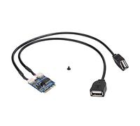 Xiuganpo Double Port KEY A-E to USB 2.0 Expansion Card, Riser Card, Easy Installation for M.2 KEY A-E Interface Notebook