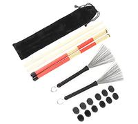 Xiuganpo Drumstick Kit, Improve the Durability Completely, Conveniently Sufficient Texture -Drum Brush with a Velvet Bag for Repairing Musical Instruments for Children (M02763 Black)