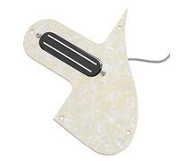 Xiuganpo Dual Rail Mandolin Pickguard with Prewired Pickup, High-output Low-noise for Musicians, Durable Metal and Plastic Design, 150g Weight (Yellow Pearl)