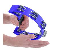 Xiuganpo Eco-Friendly Double Row Jingles Tambourine Musical Instrument for Creative Individuals, Great for Parties and Performances Red (Blue)