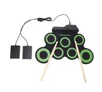 Xiuganpo Electronic Set 10 Pads Roll Up Drums Practice Pad, Pedals Sticks with Built in Speaker, Headphone Jack Set with Beginner Design, Ideal for Kids & Adults