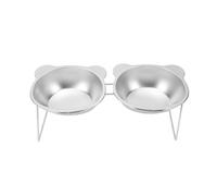 Xiuganpo Elevated Cat Bowl, Ergonomic 15 Degree Tilt Double Bowl Pet Feeder, Stainless Steel Raised Dog Food Water Dish with Anti Spill Design for Indoor Small Dogs and Cats