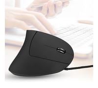 Xiuganpo Ergonomic Vertical Gaming Mouse 800 3200 DPI Adjustable Optical with LED Indicator, 6 Buttons for Office Laptop Computer, Wrist Pain Relief USB Wired (Black)