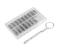 Xiuganpo Eyeglasses Repair Kit 1000Pcs Screws and Pads with Micro Screwdriver,Tweezer,Assorted Storage Box,Watch Clock Sunglasses Spectacle Repair Screws Assortment for Home Travel (Type 3)