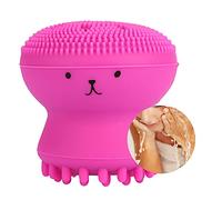 Xiuganpo Face Cleansing Brush, Deep Cleansing Exfoliating Silicone Brush, Octopus Face with Bubble Washing Massage Tool for Makeup Remover Skin Care Travel (Rosy Red)