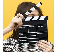 Xiuganpo Film Clapboard, Durable Multifunctional 20 X 20cm Dry Erase Compact Clapper Board for Director for Decoration