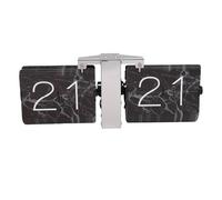 Xiuganpo Flip Clock, 24 Hours Mechanical Automatic Page Turning Large Number Flip Desk Clock for Home Office, Retro Design Silent, 304 Stainless Steel PVC, 14.17x5.51x3.35in (Black Page)