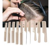 Xiuganpo Hairdressing Professional Cutting Comb Anti-static Hair Styling Comb for Salon or Personal Use Carbon Fiber 10pcs Beige ()