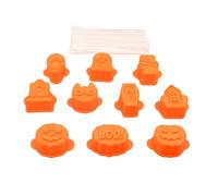 Xiuganpo Halloween Cake Pop Molds Set, 10 Spooky Shapes 100 Sticks | Food Grade Non-3D Printed Plastic, Easy Release Cutter for Ghost Pumpkin Skull Treats, DIY Dessert Kit for Spooky Party