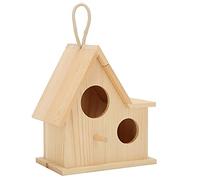 Xiuganpo Handmade Wood Birdhouse for Outdoor Garden Decor, Natural Wood Bird Nesting Box for Sparrows Finches Bluebirds, Durable Backyard Bird House with Easy Clean Door, Hand Painted