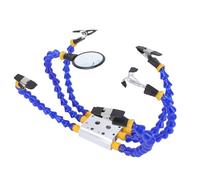 Xiuganpo Helping Hands Soldering Station, Third Hand Soldering Tool with 4 Flat Head and Cylindrical Clips Magnifier Glass, Welding Station Set for Electronic Repair Jewelry Crafts