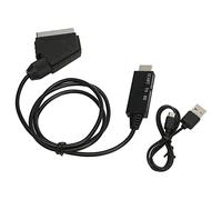 Xiuganpo High Performance SCART to HD Multimedia Interface Converter Adapter Cable, Easy Installation for HD Picture, Suitable for Home Entertainment System, Black