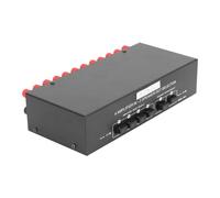 Xiuganpo High Power 4 Channel Audio Selector Box with Speaker Button Switch for Home Theater System Aluminum Alloy