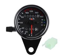 Xiuganpo High-Precision Motorcycle Speedometer Odometer with Dual Digital Display and LED Lights for All DC 12V Bikes 1pc (Black)