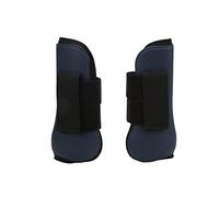Xiuganpo Horse Front Leg Protection Boots, Hard PU Shell Support Boots with 2 Hook Loop Straps for Match Riding Training, Durable Tendon Guard Set (Navy blue front legs Large)