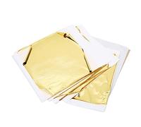 Xiuganpo Imitation Gold Leaf Sheets for Crafting, 100pcs Cuttable Gold
